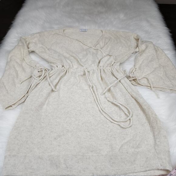 Fimfi Large Faux Wrap Drawstring Waist Sweater - Picture 4 of 7